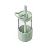 BUYDEEM Portable Glass Straw Bottle 550ml, model DG425, color Cozy Greenish