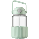 BUYDEEM Pop-Up Straw Glass Bottle 1L, model DG710, color Cozy Greenish