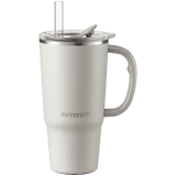 BUYDEEM Thermo Mug With Straw 700 ml, model DS57, color Oat White