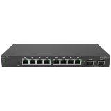 Wireless Management 20AP 8-port GbE Switch 2SFP smart+ desktop (Network Switch, Power Adapter (12V/1A), Power cord, rubber footpads, wall mount screw set, Quick Installation Guide.)