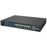 Wireless Management 50AP 8-port GbE PoE.at Switch 130W 2GbE 2SFP L2 13i (Network Switch, Power cord, 19" rack mount kit, rubber feet set, RJ45 Console Cable, Quick Installation Guide.)