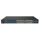 Wireless Management 50AP 24-port GbE PoE.at Switch 185W 4SFP L2 19i (Network Switch, Power cord, 19" rack mount kit, rubber feet set, RJ45 Console Cable, Quick Installation Guide)