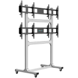 ONKRON Floor mobile stand for video wall 2x2, 4 x 43”- 55" up to 50 kg, silver