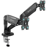 ONKRON Dual Monitor Desk Mount Stand for 13 to 32-Inch LCD LED Monitors up to 8 kg, Black