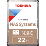 HDD NAS TOSHIBA N300 22TB CMR, 3.5'', 1024MB, 7200RPM, SATA, TBW: 180