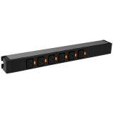 Legrand PDU 19'' 6 C19 outlets with cord locking system, connection on terminal block, 1U aluminium profile