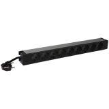 Legrand PDU 19'' 9 outlets German standard, 3m power supply cord with 16A