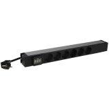 Legrand PDU 19'' 6 outlets German standard with ammeter, 3m power supply cord with 16A