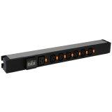 Legrand PDU 19'' 6 C13 + 1 C19 outlets with ammeter, with cord locking system, connection on terminal block