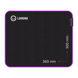 Lorgar Main 313, Gaming mouse pad, High-speed surface, Purple anti-slip rubber base, size: 360mm x 300mm x 3mm