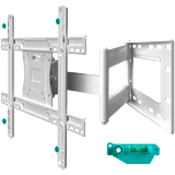 ONKRON Full Motion TV Wall Mount for 40 to 75-inch Flat Panel TVs Digital Panels 68,2 kg, White