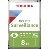 HDD Video Surveillance TOSHIBA S300 PRO 8TB CMR, 3.5'', 512MB, 7200RPM, SATA, 64 cameras, 24/7, TBW: 300