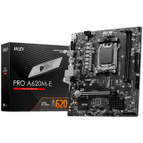 MSI PRO A620M-E, mATX, Socket AM5, Dual Channel DDR5 6800+MHz, 1x PCIe x16 slot, 1x M.2 slot, 1x HDMI, 1x VGA