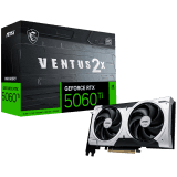 MSI Video Card NVIDIA GeForce RTX 5060 Ti 8G VENTUS 2X OC PLUS, 8GB GDDR7, 128-bit, 2617 MHz Boost, 4608 CUDA Cores, PCIe 5.0 (x8), 3x DP 2.1b, HDMI 2.1b, RAY TRACING, Dual Fan, 180W TDP, 8-pin PCIe Power, G-SYNC, 2-Slot, 3Y