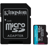 Kingston 512GB microSDXC Canvas Go Plus Gen4 200MB/s A2 U3 V30 Card + Adapter