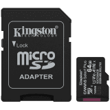 Kingston 64GB microSDXC Canvas Select Plus Gen3 100MB/s A1 Card + Adapter