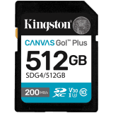 KINGSTON 512GB SDXC Canvas Go Plus Gen4 200MB/s C10 UHS-I U3 V30