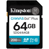 KINGSTON 64GB SDXC Canvas Go Plus Gen4 200MB/s C10 UHS-I U3 V30