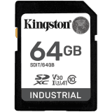 Kingston 64GB SDXC Industrial -40C to 85C C10 UHS-I U3 V30 A1 pSLC
