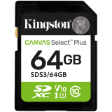Kingston 64GB SDXC Canvas Select Plus Gen3 100MB/s C10 UHS-I U1 V10