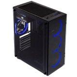 Carcasa Segotep And 8 neagra, SPCC Steel ATX Mid Tower, fara sursa (montata sus), interior vopsit negru