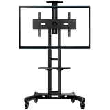 ONKRON Mobile TV Stand for 40-70” TVs with Wheels Shelves Height Adjustable Rolling TV Cart, Black