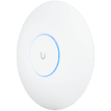 UBIQUITI U6 Pro; WiFi 6; 6 spatial streams; 140 m² (1,500 ft²) coverage; 350+ connected devices; Powered using PoE; GbE