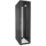 Rack 48U 2265mm (96.16”)H x 800mm (31.50”)W x 1115mm (43.89”)D with (1) 77% Perforated Locking Front Door, (2) 77% Perforated Split Locking Rear Doors, Color RAL 7021 Black gray