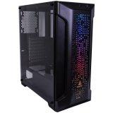Carcasa Segotep Zack neagra, SPCC Steel ATX Mid Tower, fara sursa (tip ATX, montata jos), interior vopsit negru