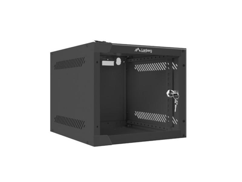 Dulap rack 10" perete 4U / 280x310 (flat pack) cu ușă din sticlă, negru