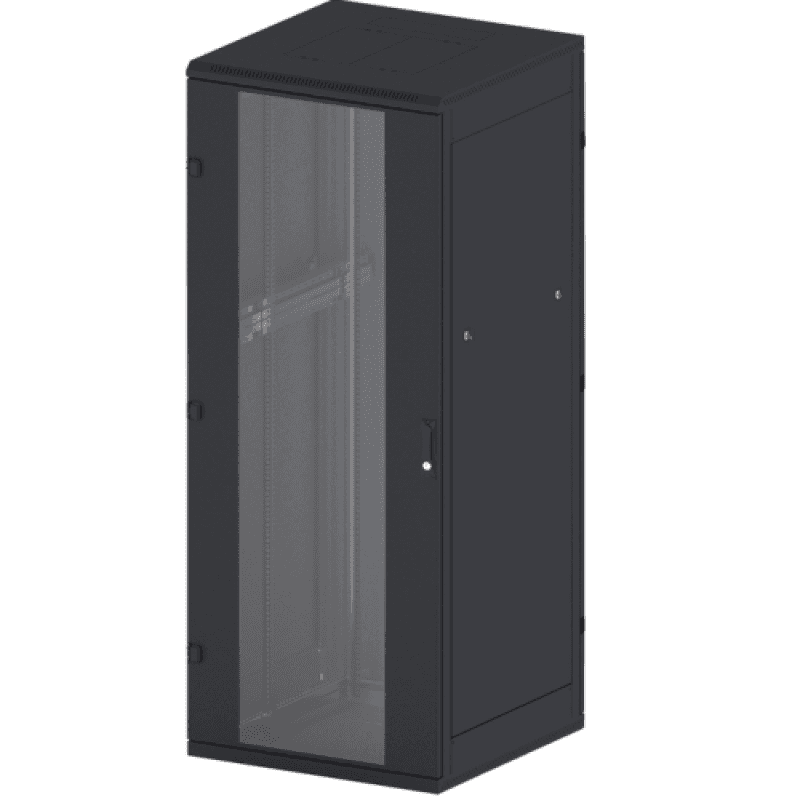 Rack de podea 19 Triton 27U 600x1000mm usa fata sticla panouri laterale/spate detasabile sectiuni pentru ventilatie