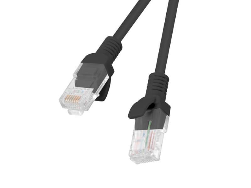 Patch cord Cat.5e UTP 0,5 m negru, Fluke Passed
