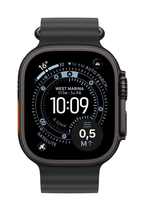 Curea pentru Apple Watch 49mm Black Ocean Band - Black Titanium Finish