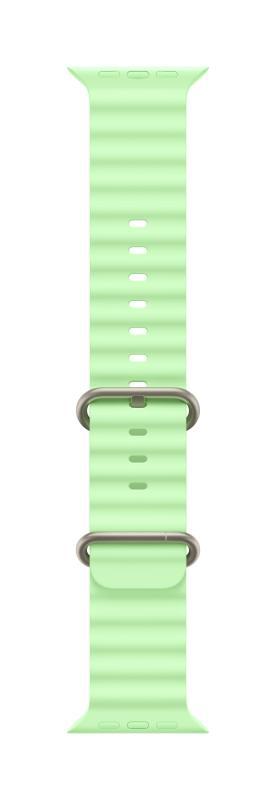 Curea pentru Apple Watch 49mm Neon Green Ocean Band - Natural Titanium Finish