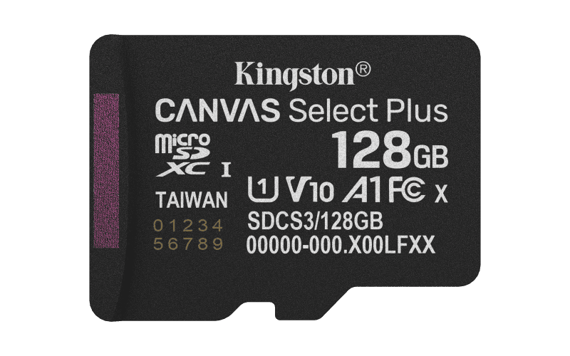 Card de memorie Kingston Canvas Select Plus Gen3 Micro-SDXC, 128 GB, Class 10