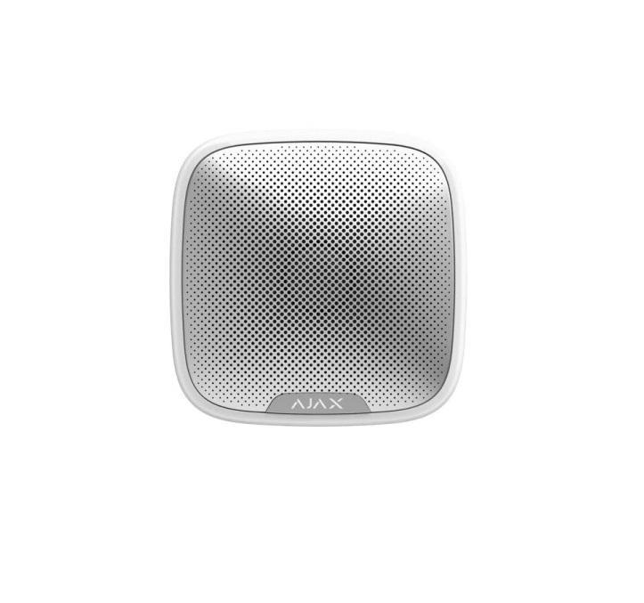 "Sirena de exterior, wireless, alb - AJAX; Presiune acustica: 85 ÷ 113 dB @ 1 m; Timp alarma: 3 ÷ 180 s; Frecventa