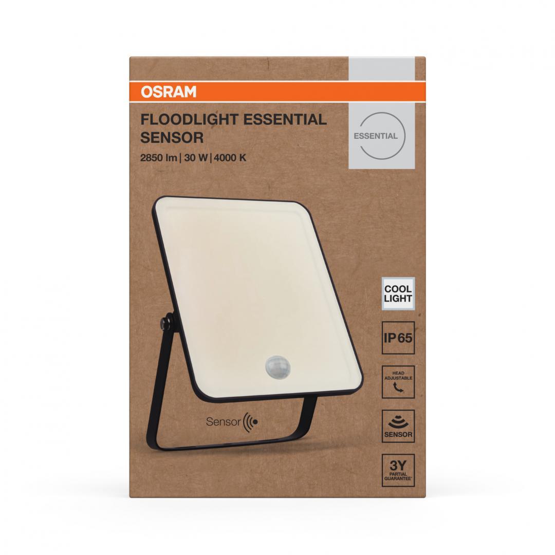 Proiector LED cu senzor de miscare si lumina OSRAM FLOODLIGHT ESSENTIAL, 30W, 220-240V, 2700 lm, lumina neutra(4000K)