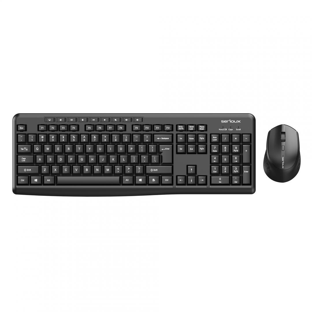 Kit tastatură și mouse wireless 2.4G Tastatură: cu rând independent de taste multimedia * Mod: 2.4G * Număr taste: 104 +