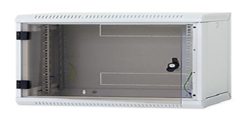 Rack de perete Triton sectiune simpla 15U 600mm adancime usa sticla panouri laterale detasabile