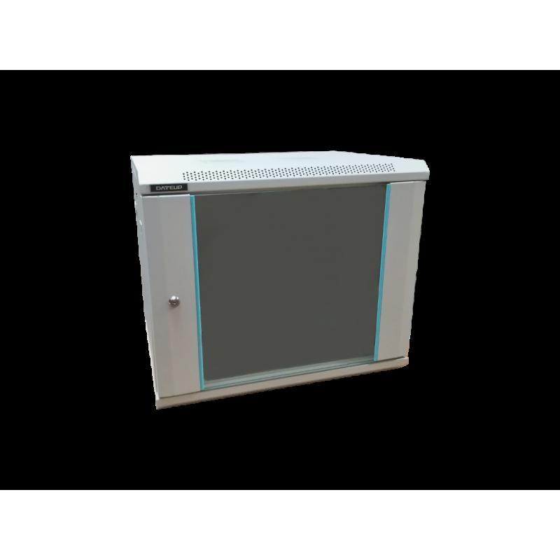 Rack 9U 600x600, montare pe perete, usa din sticla, panouri laterale detasabile si securizate, dezasamblat