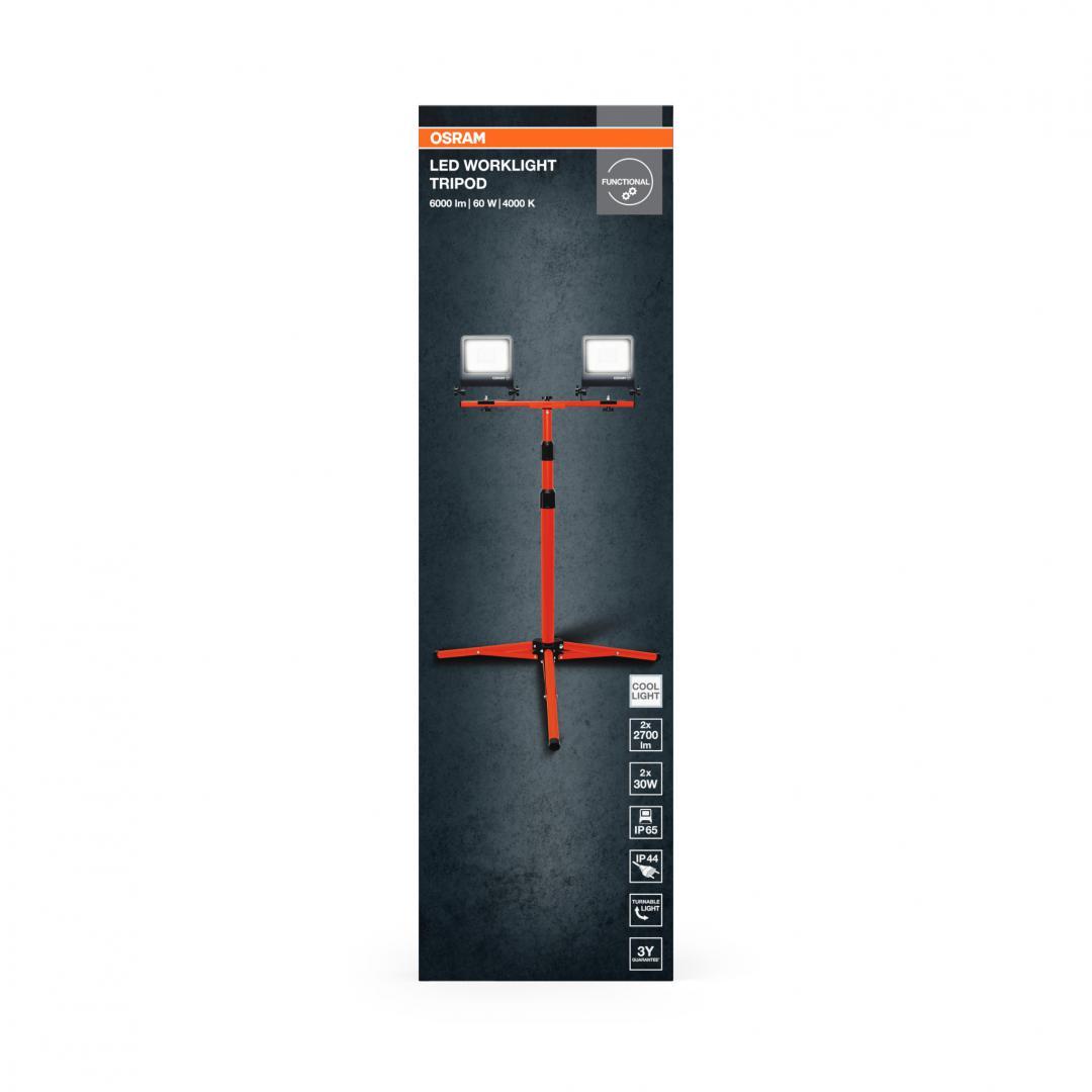 2 Proiectoare LED (lampa de lucru) cu stativ OSRAM Worklight Tripod,2x30W, 220-240V, 2x2700 lm, lumina neutra(4000K)