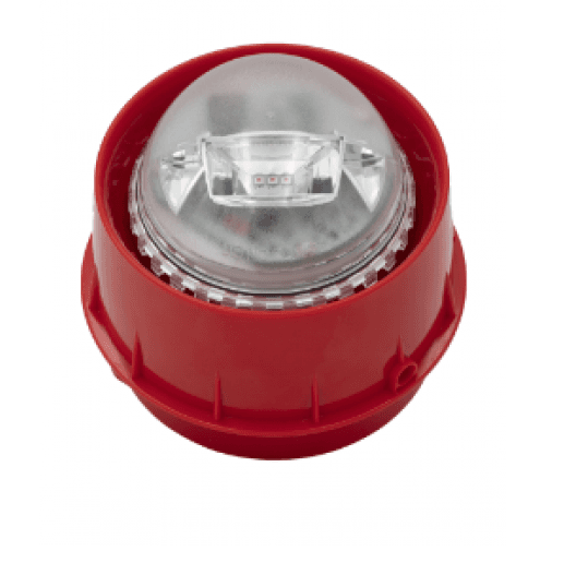 Sirena cu flash, adresabila, LED-uri de culoare rosie, lentila transparenta WSF-WR-RF