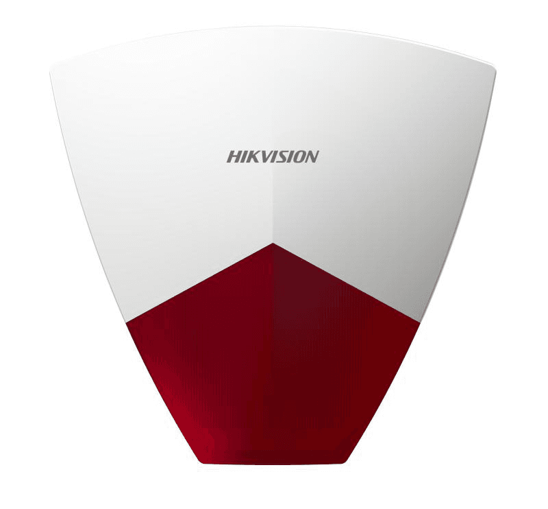 Sirena de efractie Hikvision DS-PS102X/RED;314300685 compatibila cu centrale DS-PWA96-M2H-WE; Culoare: Rosu Built-in