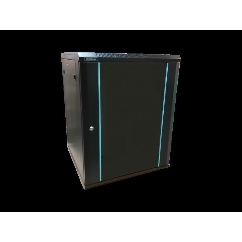 Rack 12U 600x450, dezasamblat, montare pe perete, usa din sticla, panouri laterale detasabile si securizate