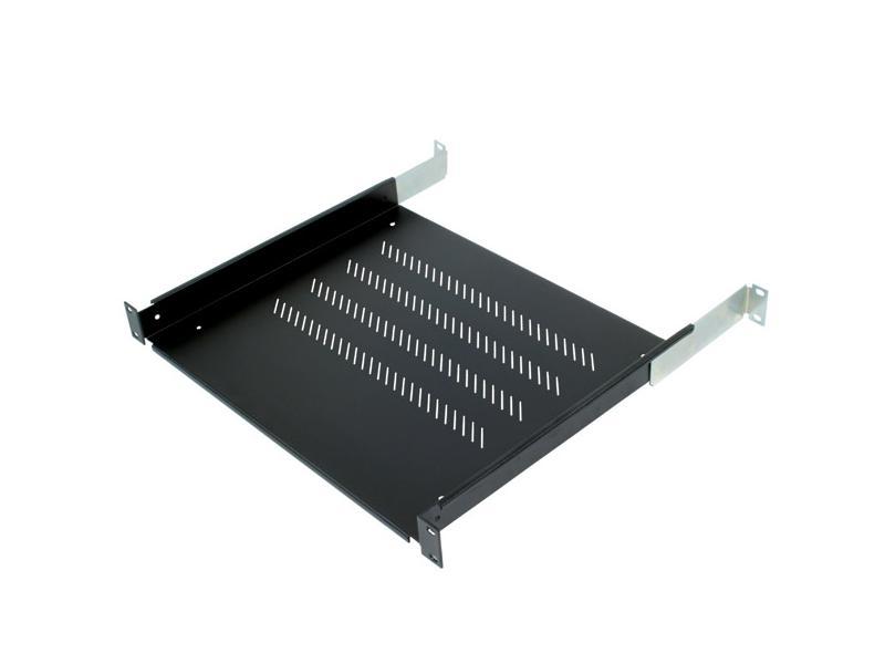 Raft fix perforat Triton 19" 1U/650 capacitate incarcare 80kg, negru