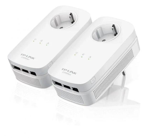 Tp-link AV1200 3-Port Gigabit Passthrough Powerline Starter Kit, 1200Mbps Powerline Datarate